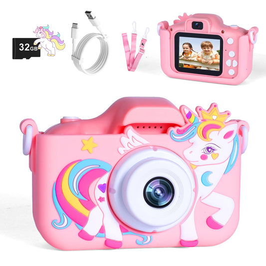Tezousi Kids Camera front lens captures vivid 1080p photos for young photographers.