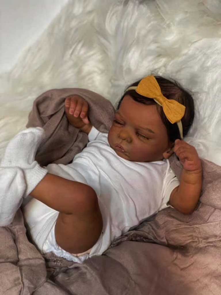 TFJS Reborn doll black girl with birth certificate keepsake for imaginative play