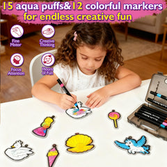 Aqua Puffs foam textures inflate during art time for tactile fun