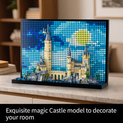 TG BLOCKS finished castle on a shelf demonstrates decorative stand-alone display.