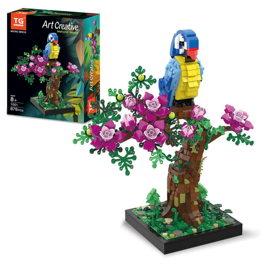 TG BLOCKS micro brick flower parrot in tree design sparks imaginative play