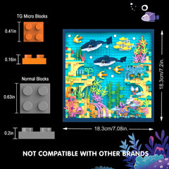 Close-up of colorful fish and corals in TG BLOCKS Ocean World.