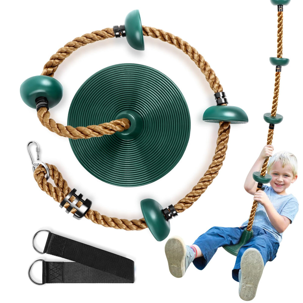 Tgzwme climbing rope tree swing in a sunny backyard setup for family fun and versatility.