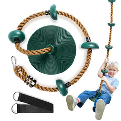 Tgzwme climbing rope tree swing in a sunny backyard setup for family fun and versatility.