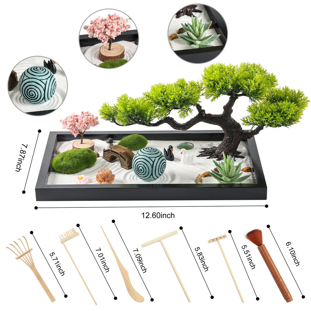 Thaibear Zen Garden white sand enhances tactile play and visual serenity at your desk.