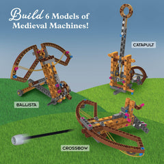 Thames & Kosmos crossbow model setup demonstrates lever and tension concepts safely.