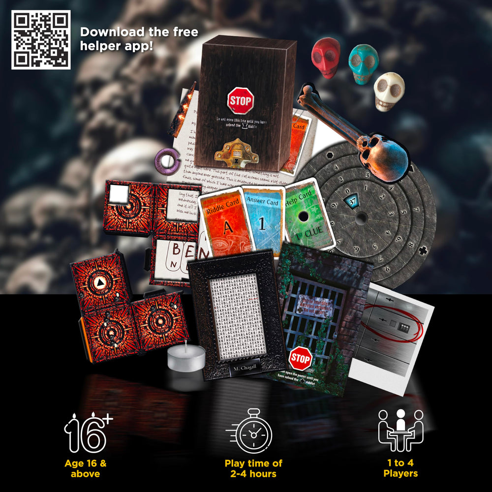 Thames & Kosmos EXIT Catacombs of Horror puzzle cards for clue solving