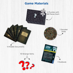 Clue cards offering helpful hints without spoilers.