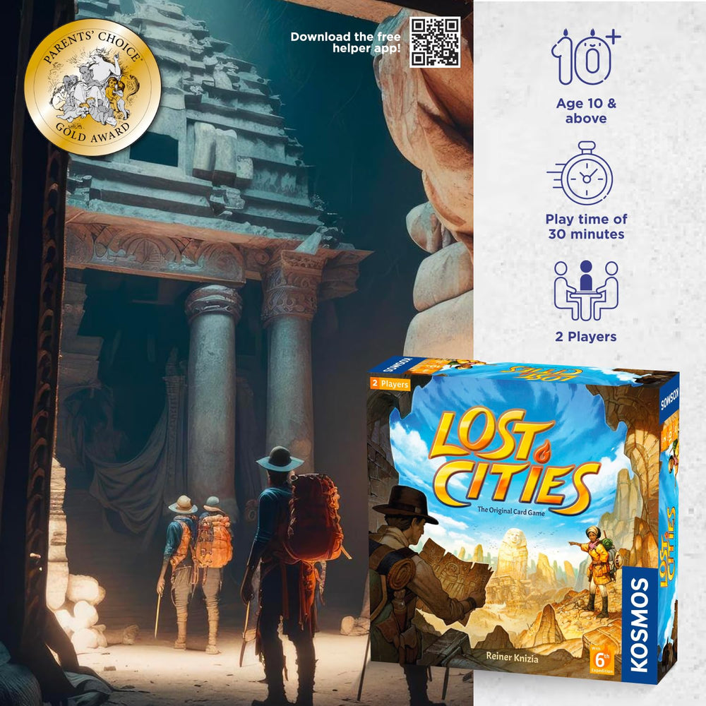 Thames & Kosmos Lost Cities deck features new expedition cards for fresh challenges.
