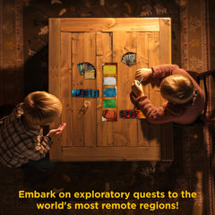 Thames & Kosmos Lost Cities route tiles show paths forming during play.