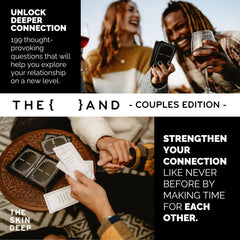 THE AND Couples Edition questions on card inviting honest dialogue.