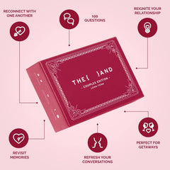 THE AND Long Term Couples Edition card back with romantic imagery inviting intimate conversations