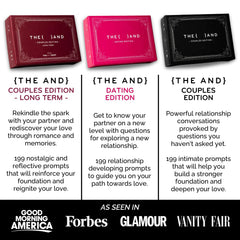 THE AND Long Term Couples Edition gift box inside highlights thoughtful relationship prompts