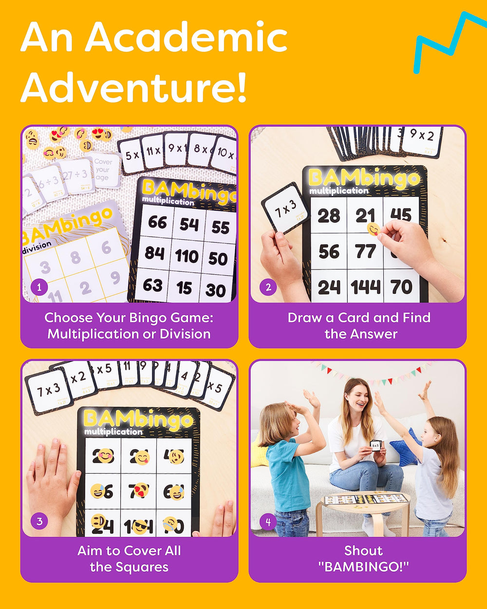 The Bambino Tree bingo boards show player sheets for collaborative learning.