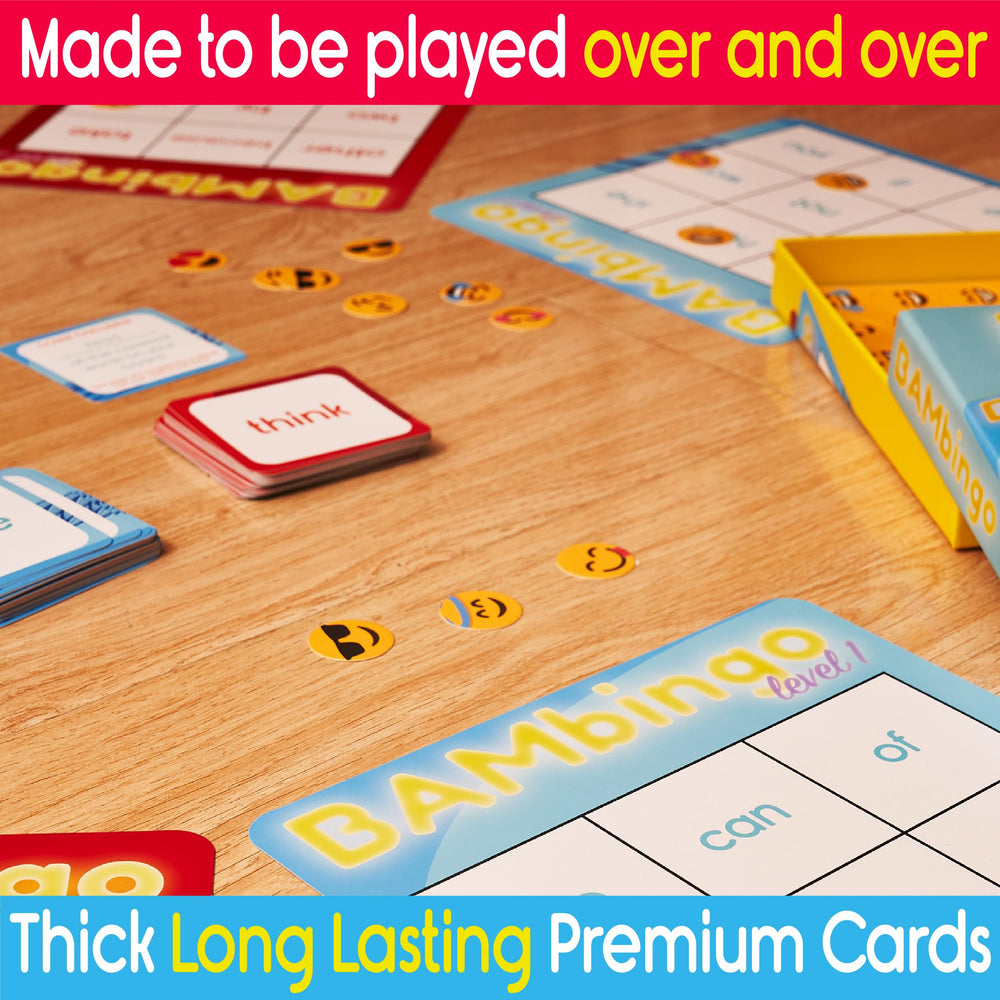 The Bambino Tree waterproof coating on sight word cards for easy cleanup