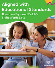 The Bambino Tree sight words flash cards align with Fry's and Dolch's lists.