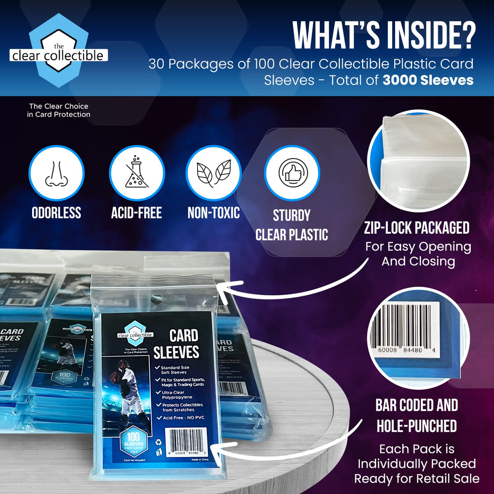 The Clear Collectible double-sleeve setup demonstrates pairing with top loaders for protection.