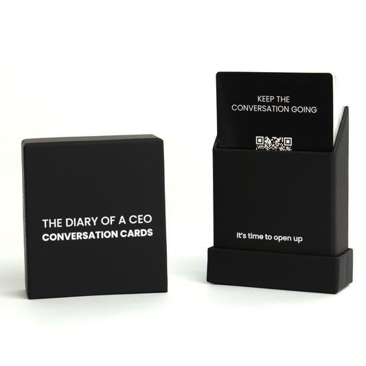 The Diary of a CEO Conversation Cards cover, premium design for lasting use and consistent storytelling.