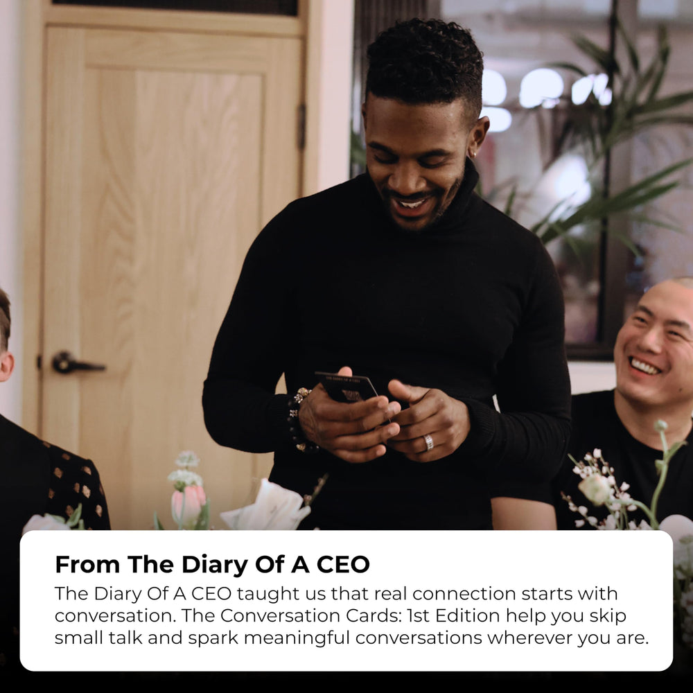 The Diary of a CEO Conversation Cards family conversation prompts foster meaningful connections at home.