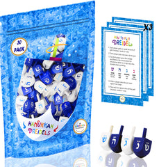 The Dreidel Company foil-embossed Hebrew letters on each dreidel