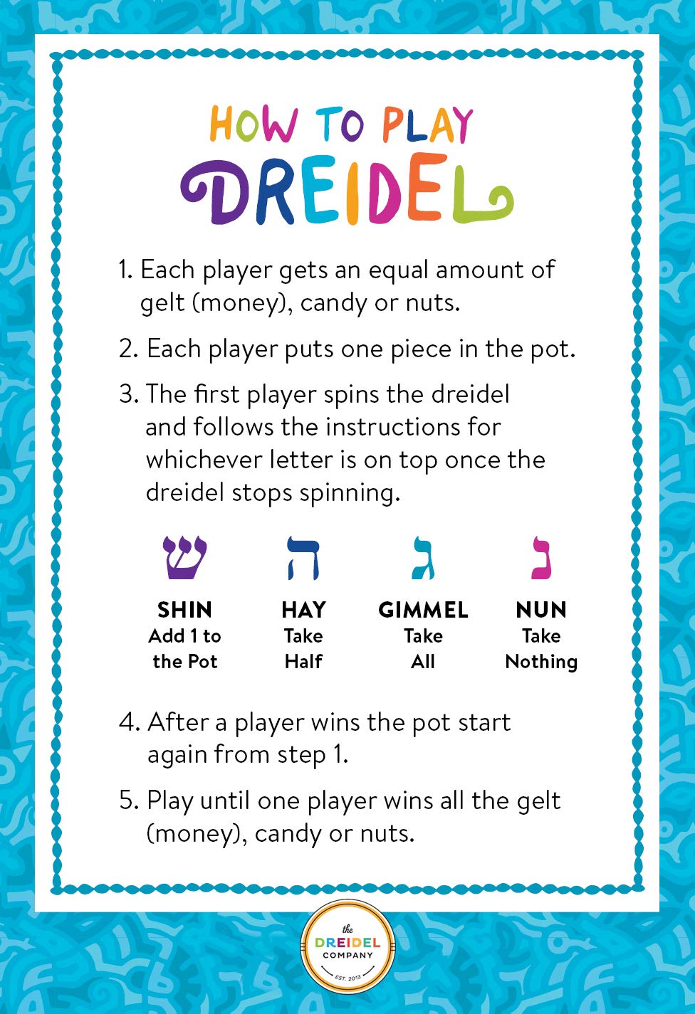 Hand-painted dreidels from The Dreidel Company shown with packaging
