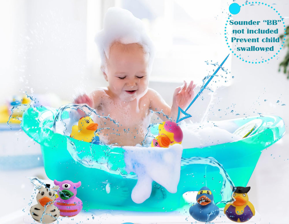The Dreidel Company 2-inch vinyl ducks designed for durable bath play.