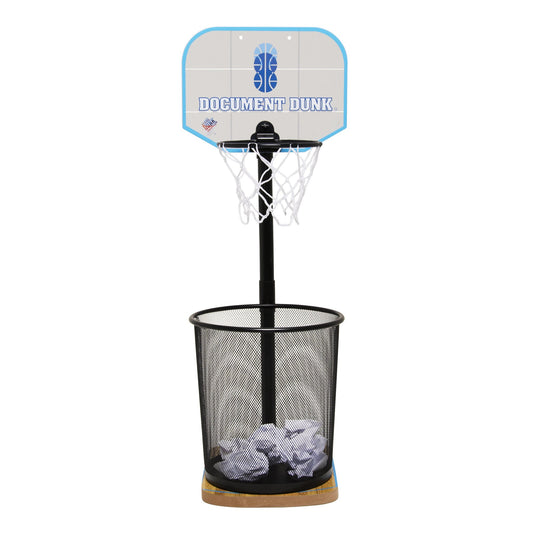 The Dunk Collection Document Dunk base mounted on a trash can for quick office games.
