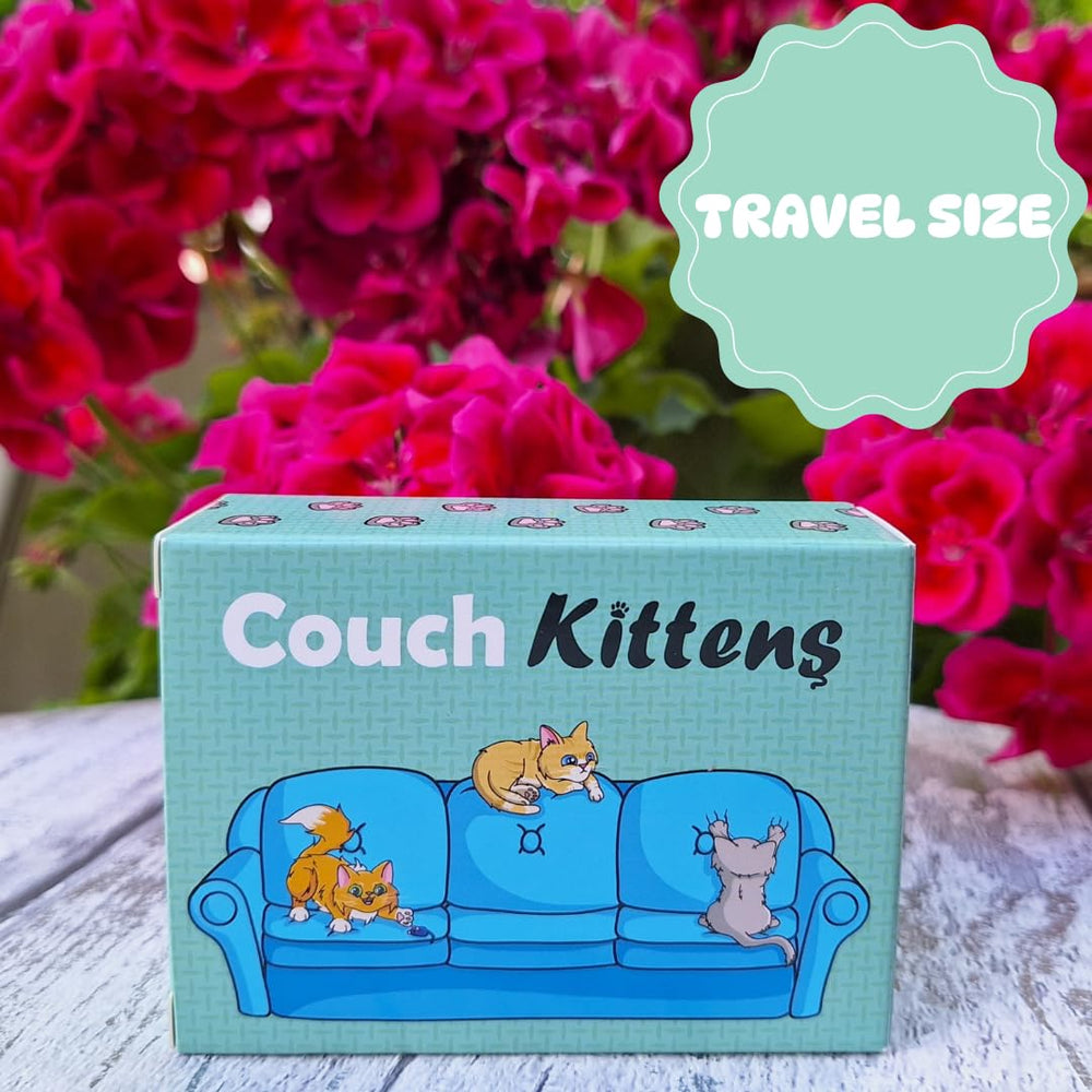 Two-player setup for Couch Kittens card game for quick play