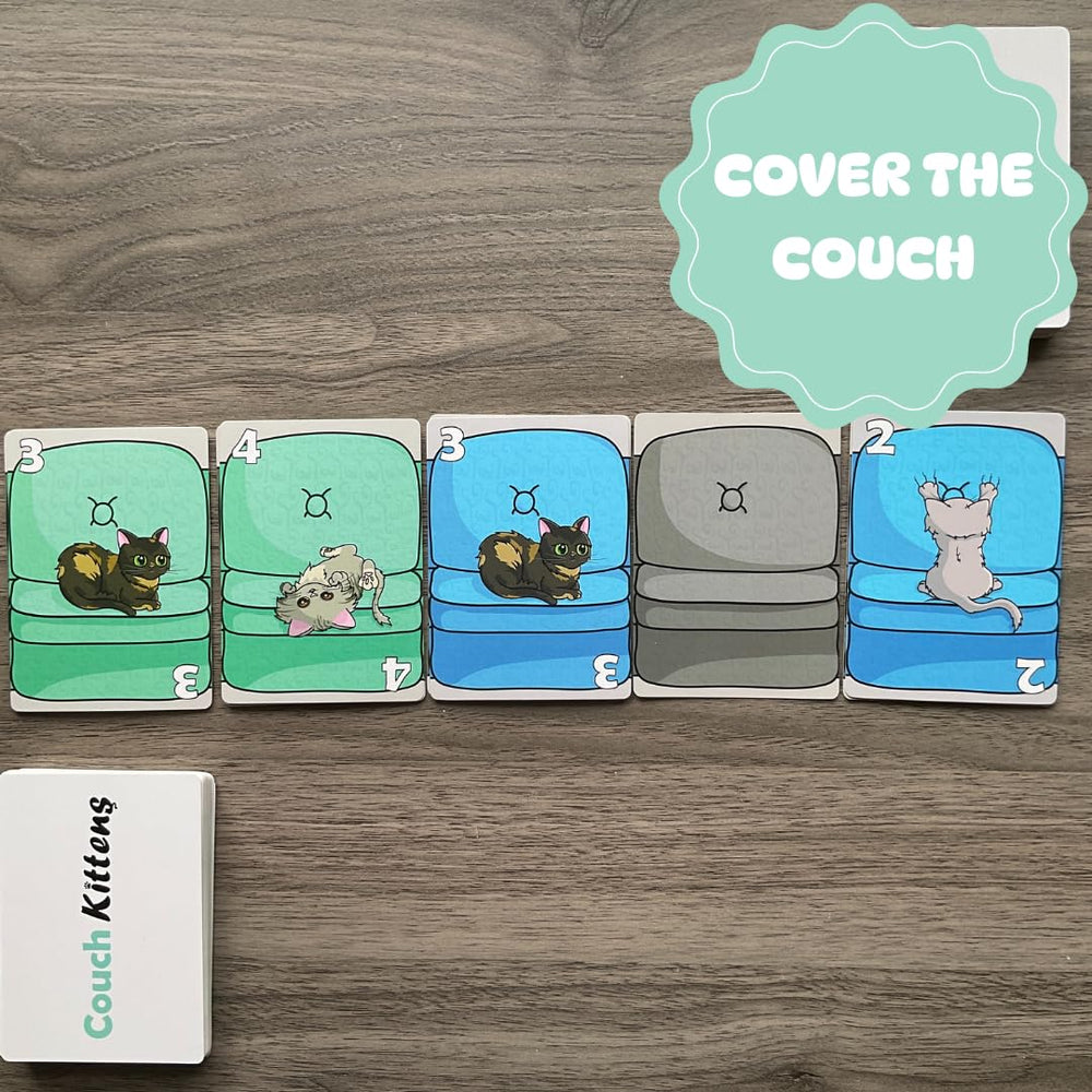 Two-player game night setup for Couch Kittens