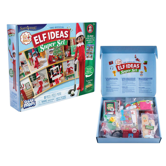 The Elf on the Shelf 24-Day Super Set props bring festive scenes to life for easy daily storytelling