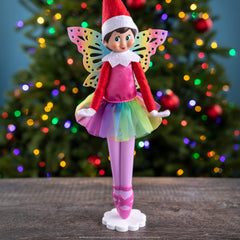 The Elf on the Shelf MagiFreez Rainbow Snow Pixie in-action image inspires festive storytelling.