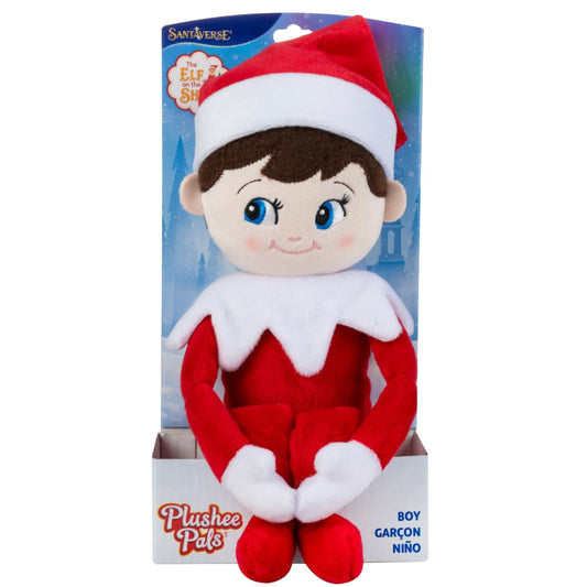 The Elf on the Shelf Plushee Pals 17-inch plush blue-eyed boy face, soft and cuddly.
