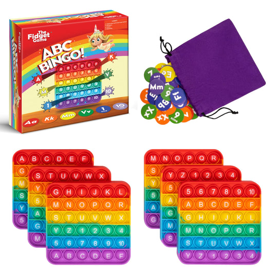 The Fidget Game ABC Bingo mats deliver hands-on alphabet practice for active learning.