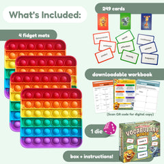 The Fidget Game grade 4 cards to expand fourth grade vocabulary and comprehension.