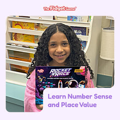 The Fidget Game Rocket Race expanded form visuals clarify value of digits.