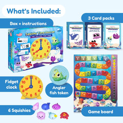 The Fidget Game Squishy Time Rescue hands-on fidget clock enhances focus during math centers