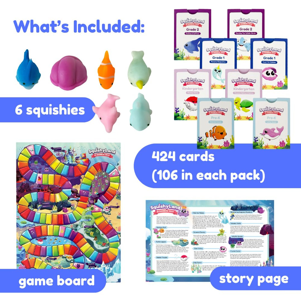 The Fidget Game SquishyLand phonics cards pack features engaging sound activities.
