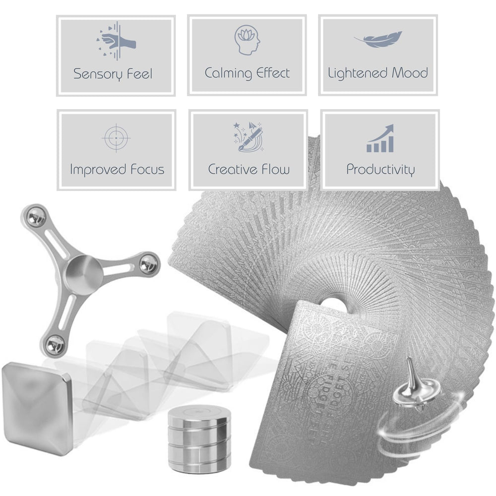 The Fidget Set rolling quadrilateral glides smoothly for mindful desk movement.