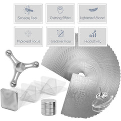 The Fidget Set rolling quadrilateral glides smoothly for mindful desk movement.