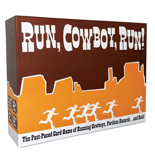 The Fruckus Company Run Cowboy Run card game board ready for family competition