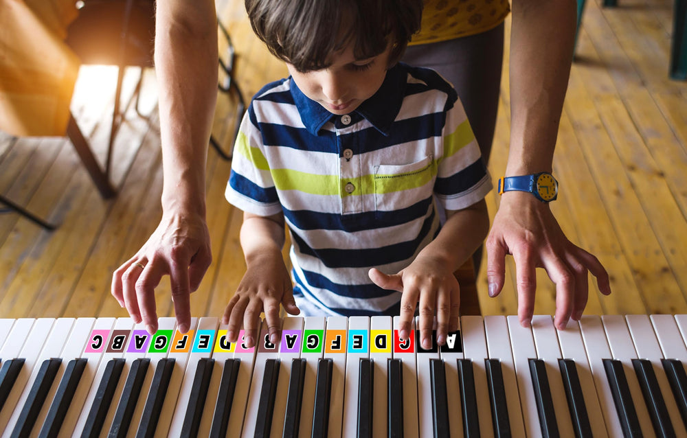 The Happy Piano Kit mini teaching tool offers hands-on practice without sound for guided play.