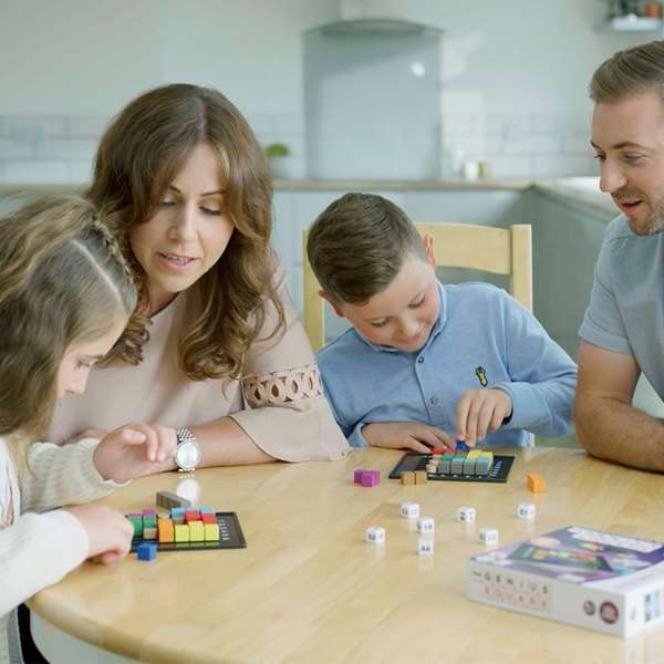 The Genius Square blockers from The Happy Puzzle Company in play on the grid