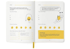 The HappyMe Journal kid-friendly layout makes prompts approachable and engaging.