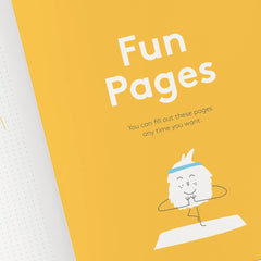 The HappyMe Journal soft lie-flat binding enables easier writing.