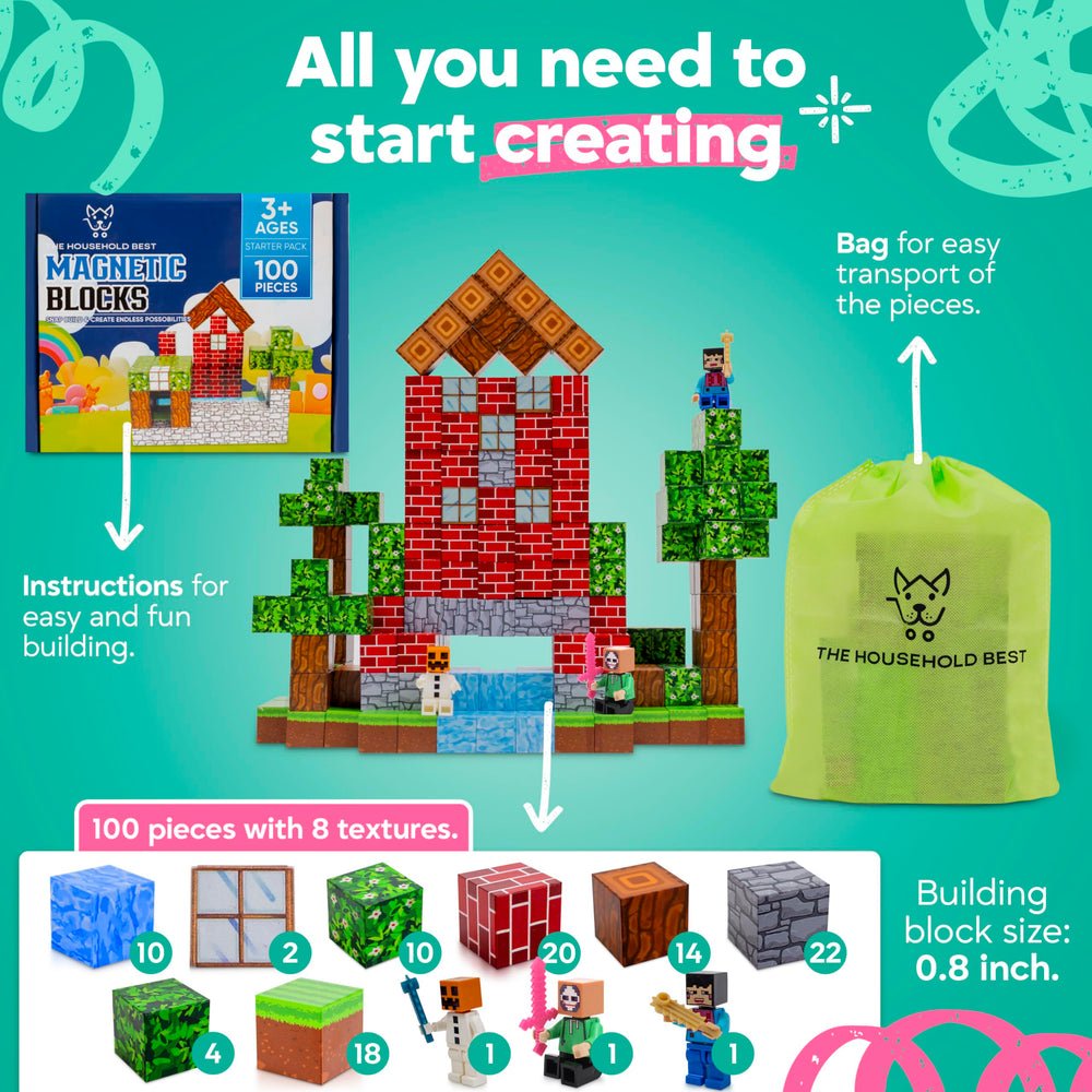 The Household Best THB forest-theme magnets inspire imaginative constructions for open-ended play.