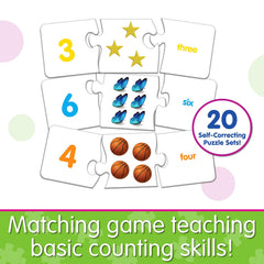 The Learning Journey Match It! Numbers counting set helps kids recognize numerals and written words.
