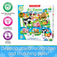 The Learning Journey box opened showing all four progressive puzzles neatly arranged