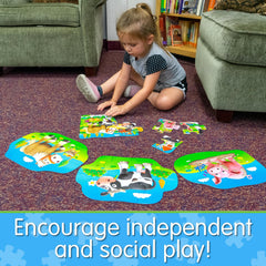 The Learning Journey toddler hands placing puzzle pieces to build motor skills