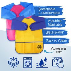 The Mega Deals washable paints wash off skin and surfaces easily.