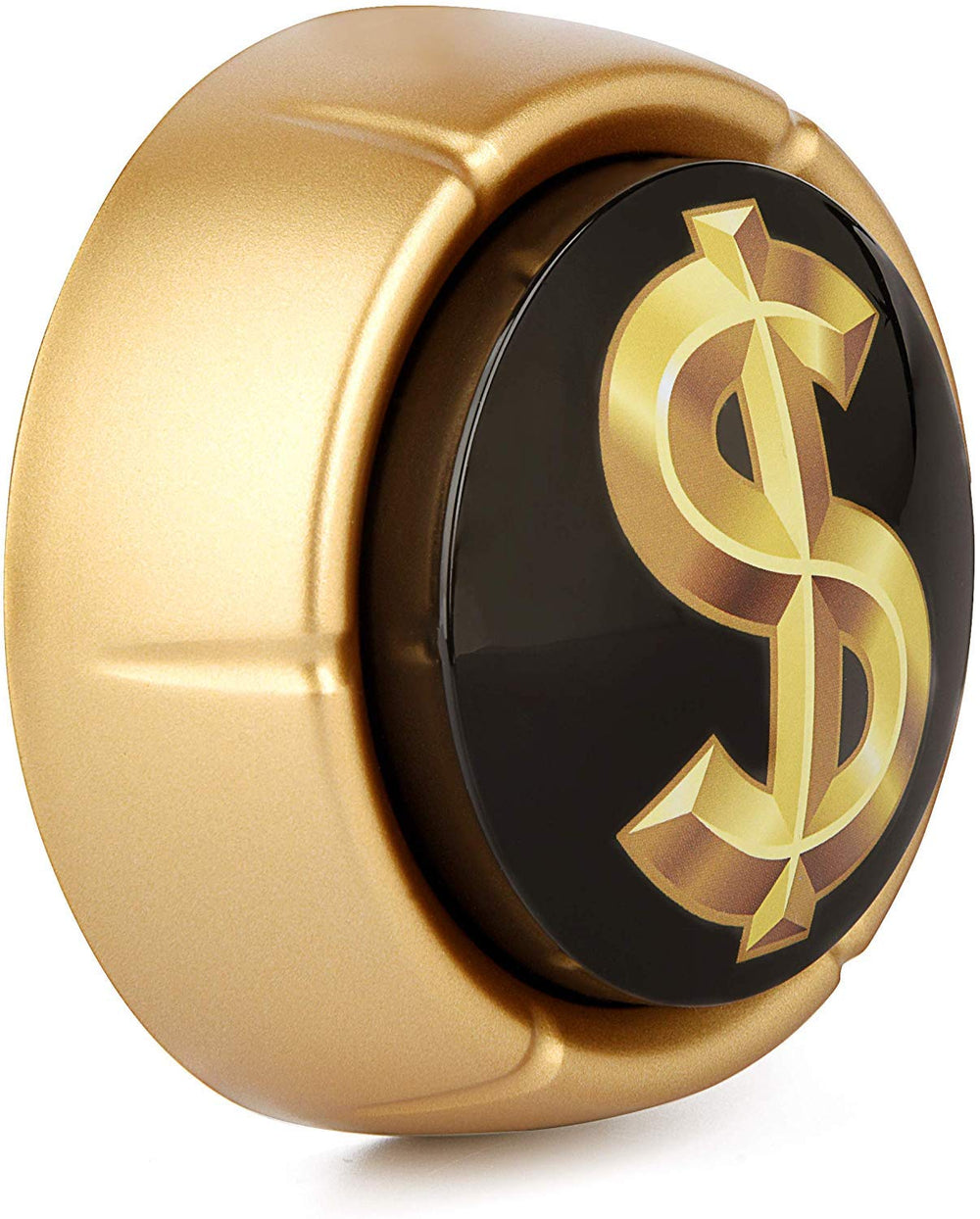 Action shot of The Monocle Breakers cash register button being pressed for a cha-ching sound.
